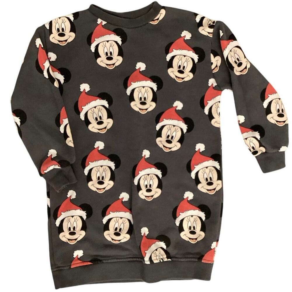 ZARA Disney Christmas Minnie Mouse Sweatshirt Dress Size 4-5